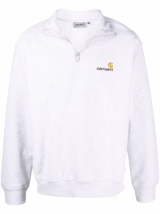 Carhartt Work in Progress American Script half-zip sweatshirt - men - Cotton/Polyester - M - Grey