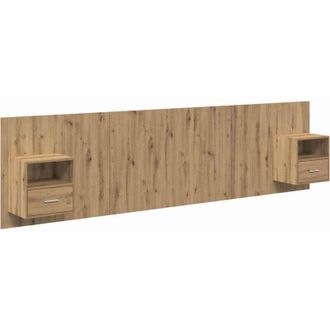 vidaXL Headboard with Cabinet 3 pcs Artisan Oak Engineered Wood vidaXL