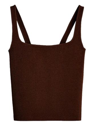 Scanlan Theodore square-knit tank top - women - Viscose/Polyamide/Elastane - S - Brown