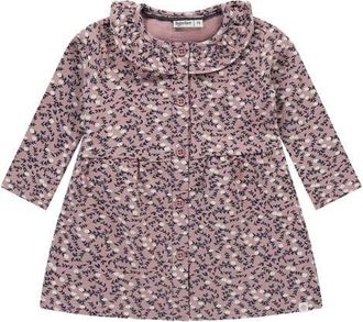 Babyface Allover Floral Print Long Sleeve Dress in Rosewood at Nordstrom, Size 12M
