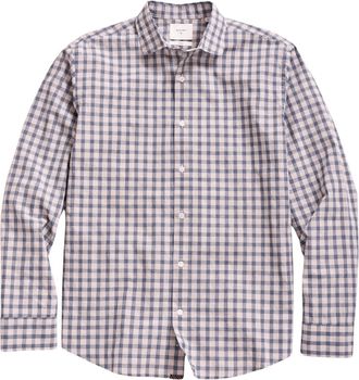 Billy Reid Mens Slub Grid Hutchenson Sport Shirt In Red/multi-Color