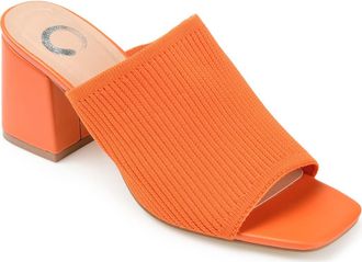 Journee Collection Lorenna Block Heel Mule - Wide Width in Orange at Nordstrom Rack, Size 7.5
