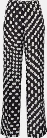 Dries Van Noten Pantaloni a gamba larga a pois