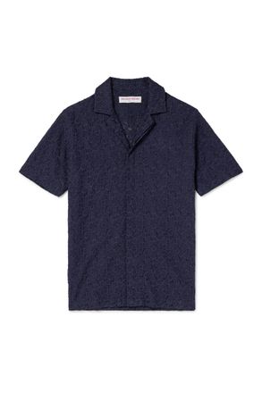 Orlebar Brown Maitan Camp-Collar Embroidered Cotton Shirt
