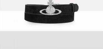 Vivienne Westwood Orb Buckle Belt Suede Black One Size Unisex