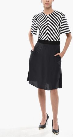 Stella McCartney Striped Silk Dress with Short Sleeves Stella McCartney