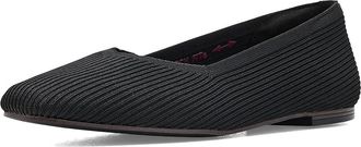 Skechers Cleo Square - Blissful Soul Womens Dress Flat Shoes Black : 9.5 B - Medium, Mesh/Textile