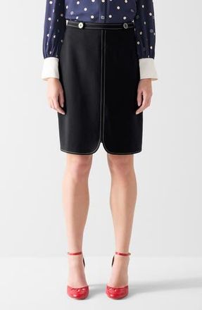 L.k. Bennett Eugine A-Line Skirt in Navy at Nordstrom Rack, Size 10 Us / 14 Uk