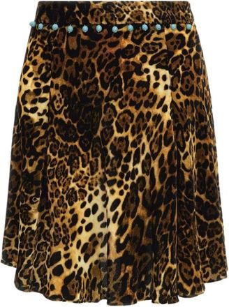 Roberto Cavalli Dames, Rokken, Bruin, Maat: S Velours