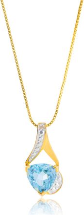 MAX + STONE 14k Yellow Gold Plated 8mm Cushion Cut Birthstone Solitaire Pendant Necklace