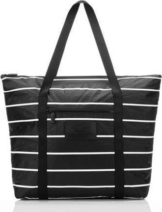 Aloha Collection Pinstripe Water Resistant Tyvek Tote in White/black at Nordstrom Rack, Size No Size