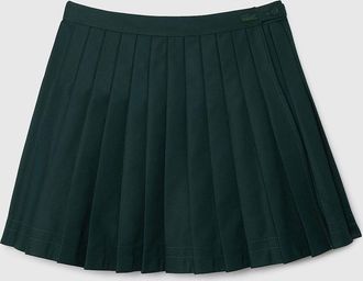Lacoste Womens Pleated Twill Skirt - Green - Size: 32in/10