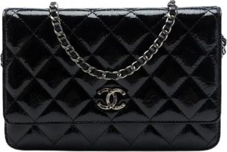 Chanel Pre-owned Wallet on Chain - Dames - Vintage Schoudertas - Zwart - ONE Size - Leer - Vintage