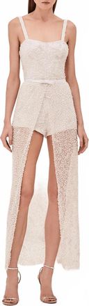 Alexis Escola Pearl Crystal Romper In Ivory