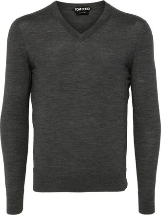 Tom Ford Top con scollo a V - Grigio