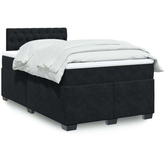 vidaXL Cama Box Spring Con Colch&oacute;n Terciopelo Negro 120x190 Cm Vidaxl