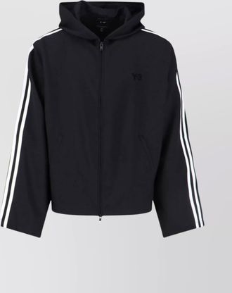 Yohji Yamamoto hooded sweatshirt with side pockets and stripes