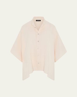 Eskandar A-Line Textured Silk Shirt