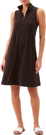Karen Kane Travel Jersey Half Zip Shift Dress in Brown at Nordstrom, Size X-Large