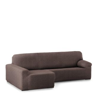 Eysa Funda de sof&aacute; chaise longue el&aacute;stica izquierda marr&oacute;n 250 - 360 cm