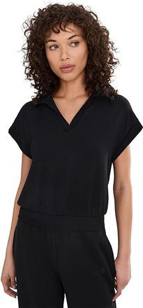 SPLITS59 Evie Fleece Sleeveless Polo Womens Sweatshirt Black : SM, Fleece/Modal/Spandex