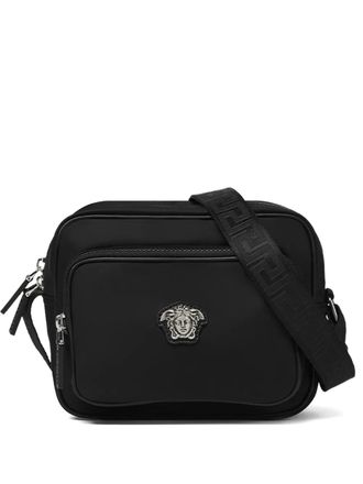 Versace La Medusa plaque messenger bag - men - Nylon/Nylon - One Size - Black