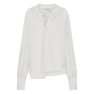 The Mannei Lange mouwen zijden blouse - Dames - Blouses & Shirts - Wit - Maat: XS Zijde