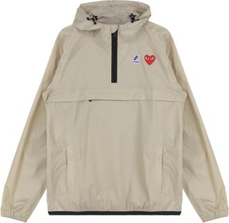Comme Des Gar&ccedil;ons Windjack met capuchon en logopatch - Heren - Zomerjassen - Groen - S - Jassen
