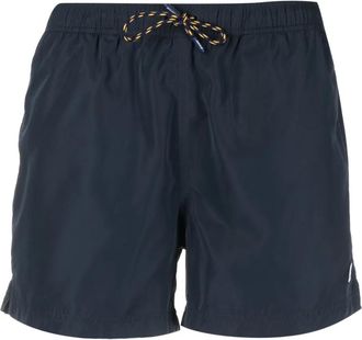 K-Way logo-patch swim shorts - men - Polyester - M - Blue