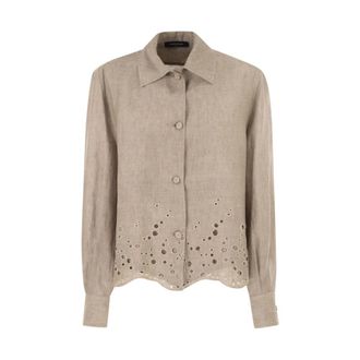 Fabiana Filippi Shirts, female, Beige, Size: 2XS Linen Shirt