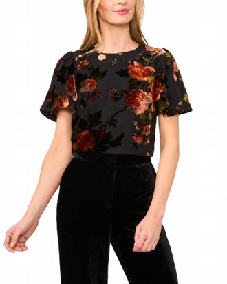 Ted Baker Velvet Burnout Top In Black