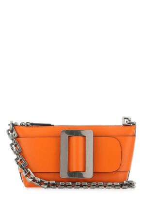 Boyy Orange Leather Buckle Shoulder Bag