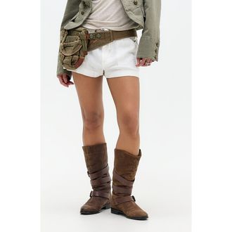 BDG Linen & Cotton Drawstring Shorts in White at Nordstrom, Size X-Small