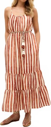 Marie Oliver Kinley Striped Midi Dress In Tierra