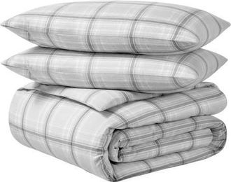 Bare Home 100% Cotton Flannel Duvet Cover & Sham Set in Tartan Plaid at Nordstrom, Size Queen