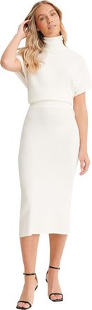 NA-KD Womens Neck Knitted Top Polo Shirt, Ecru, L UK