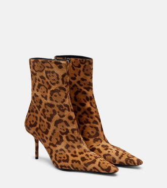 Saint Laurent Ashley 75 calf hair ankle boots