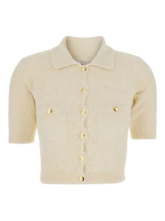 Elisabetta Franchi short-sleeve cardigan - women - Polyamide - 40 - Neutrals