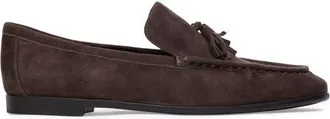 Black Suede Studio Finn Suede Loafer in Hot Fudge Suede at Nordstrom, Size 39
