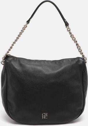 Carolina Herrera Black Leather Hobo