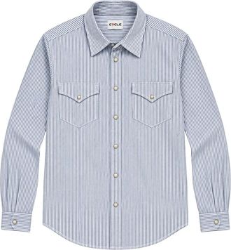 Cycle Camicia a righe Rayan - - Shirts - Uomo - Blu - M