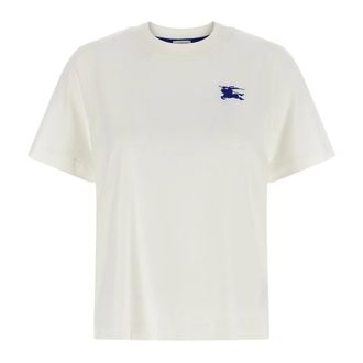 Burberry Tops, Dames, Wit, XS, Katoen, Ww-Sic Katoenen Jersey T-shirt