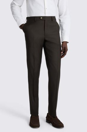 Vitale Barberis Italian Tailored Fit Brown Twill Trousers