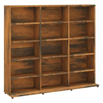 Berkfield Home CD Cabinet Smoked Oak 102x23x89.5 cm Engineered Wood in Brown