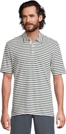 Faherty Sunwashed Tshirt Polo Mens Short Sleeve Knit Ivory Breton Stripe : 2XL, Cotton