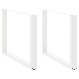 Berkfield Home Coffee Table Legs U-Shaped 2 pcs White 100x(72-73) cm Steel