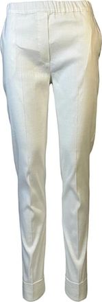 D.exterior Broeken, Dames, Wit, M, Linnen, Witte Sigaretmodel Broek