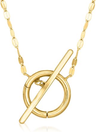 RS Pure by Ross-Simons Italian 14kt Yellow Gold Charm-Compatible Toggle Necklace