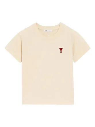 Ami Holiday Capsule embroidered T-Shirt - kids - Cotton - 10 yrs - Neutrals