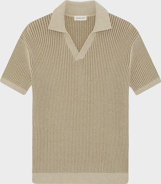 Frescobol Carioca Rino CottonCashmere Rib-Knit Polo Sweater